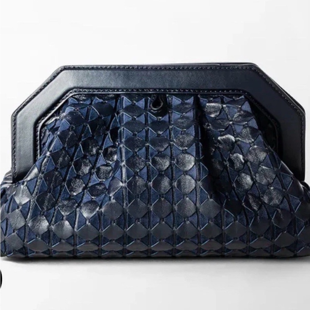 Serapian Mosaico Secret Navy Blue Clutch - Picture 2 of 8